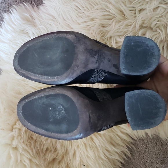 BRUNELLO CUCINELLI Leather Monili Chain Strap Chunky Ankle Boots black size 37 - Picture 8 of 12